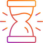hourglass to indicate it saves time
