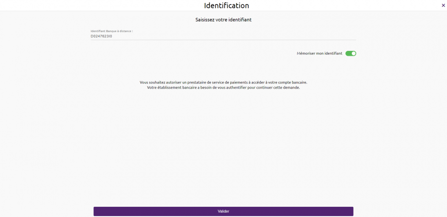 Example of authentication screen for the persona “Marc”